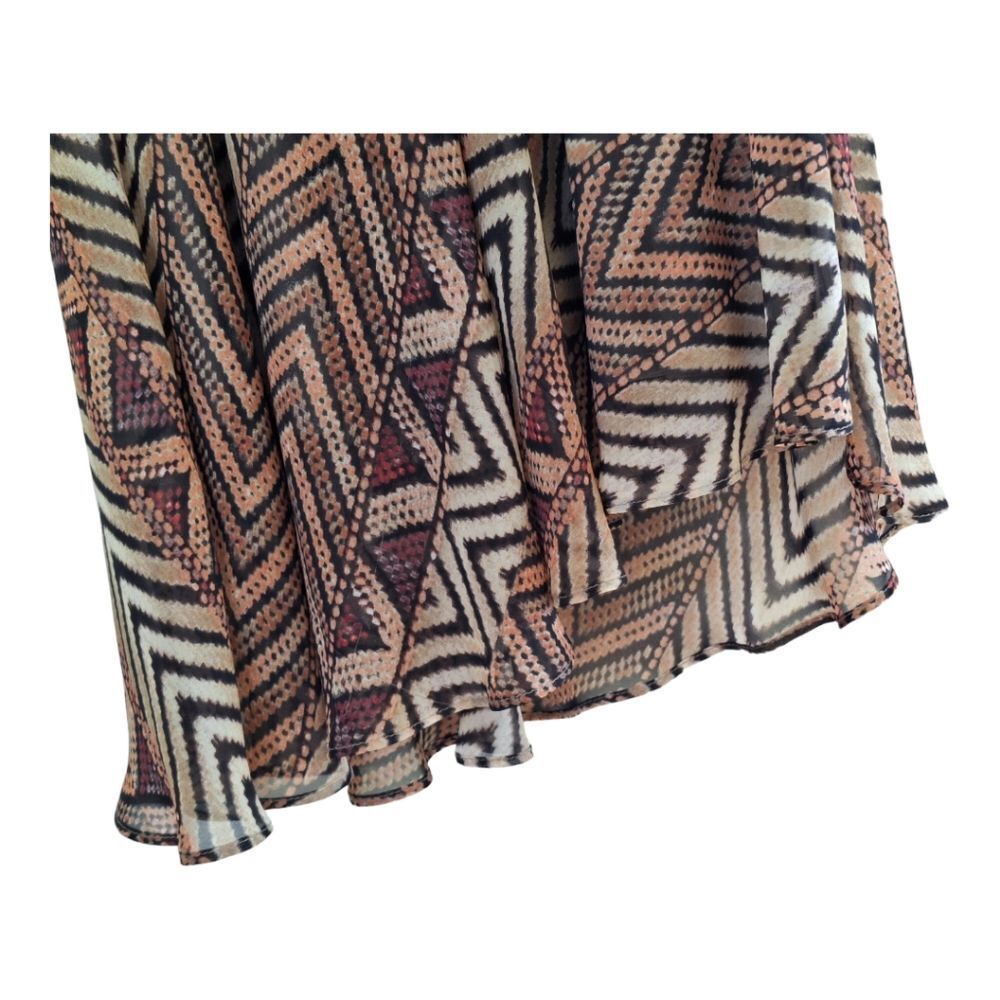 Calvin Klein Chiffon Cami Cocktail Dress Asymmetric Hem Lined Flowy Geometric 4 - Picture 4 of 12